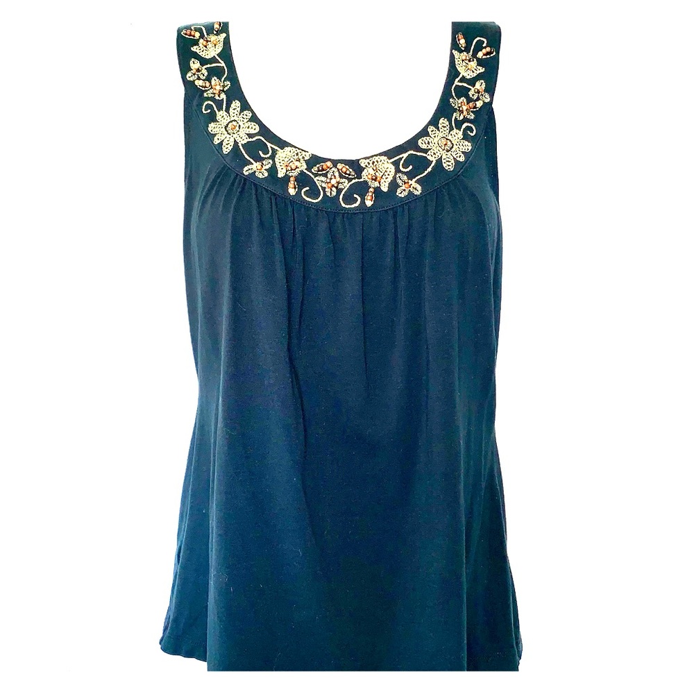 Ann Taylor Loft beaded & embroidered tank